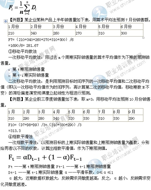 2014年中級經(jīng)濟師考試商業(yè)專業(yè)精講：市場預(yù)測的方法