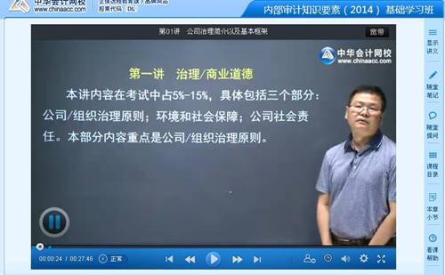 2014年國際注冊內部審計師《內部審計知識要素》基礎班免費高清課程