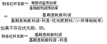 2015年中級審計師《審計專業(yè)相關(guān)知識》復習：財務(wù)杠桿