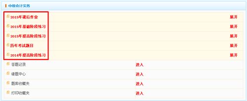 中級(jí)會(huì)計(jì)職稱題庫(kù)界面
