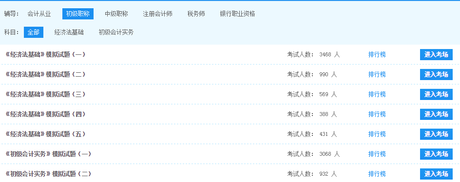 初級(jí)會(huì)計(jì)職稱(chēng)考試模擬試題