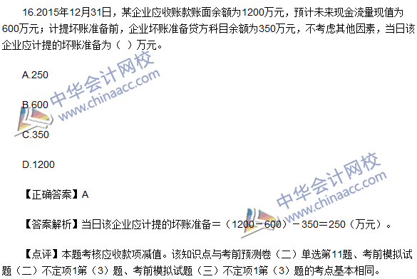 2016初級職稱《初級會計(jì)實(shí)務(wù)》試題及答案解析