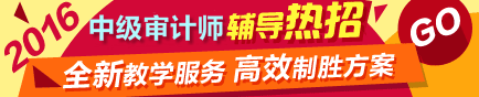 2016年中級審計師考試輔導熱招