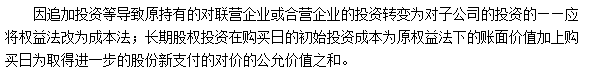 2016注會《會計》高頻考點：長期股權投資權益法轉為成本法