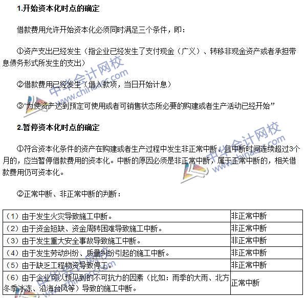 注會會計高頻考點(diǎn)：借款費(fèi)用開始、暫停及停止資本化時點(diǎn)的確定