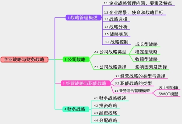 2017年高級(jí)會(huì)計(jì)師考試預(yù)習(xí)：企業(yè)戰(zhàn)略與財(cái)務(wù)戰(zhàn)略思維導(dǎo)圖