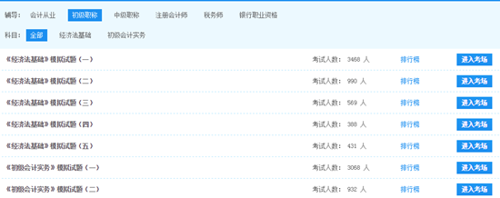 初級(jí)會(huì)計(jì)職稱(chēng)考試模擬試題