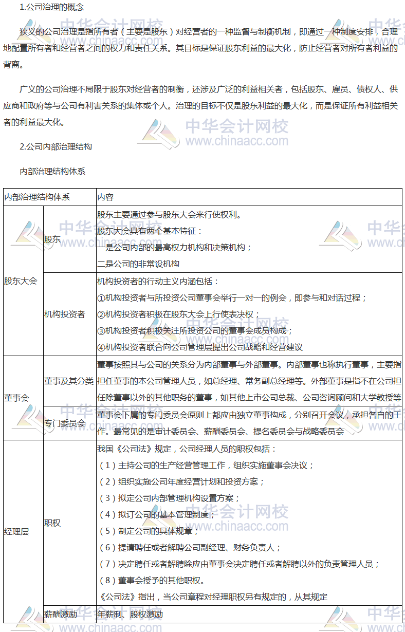 注會(huì)《公司戰(zhàn)略》高頻考點(diǎn)：公司治理