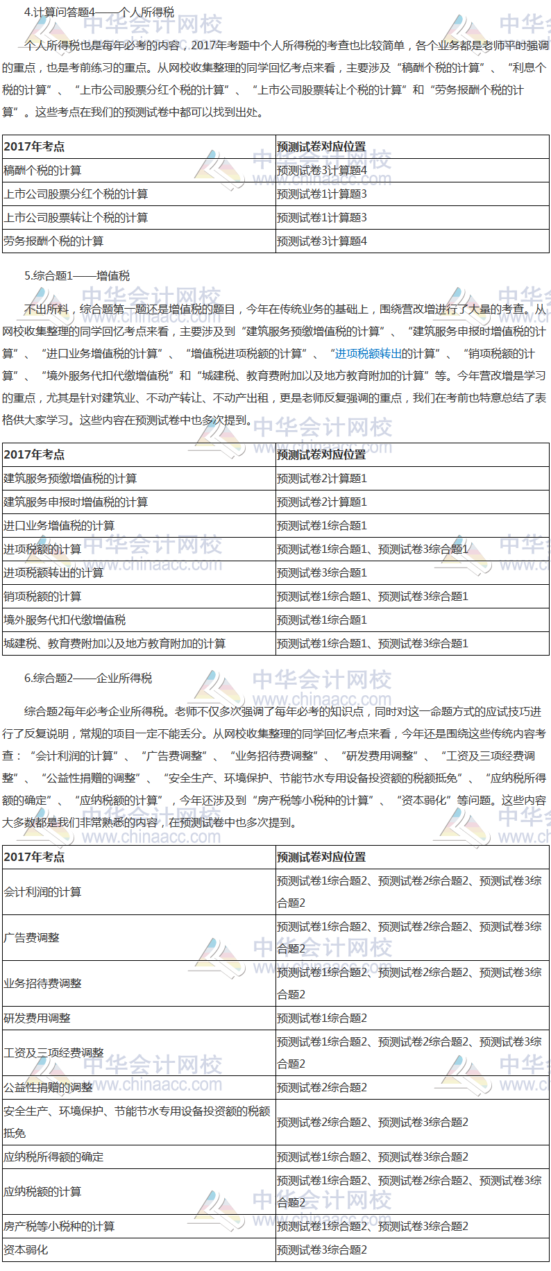 2017年注冊會計師考情分析