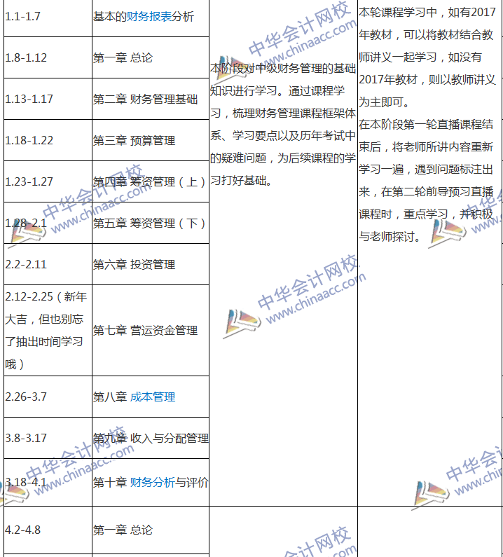 2018中級會計職稱專屬備考計劃 非私教直播班勿入！