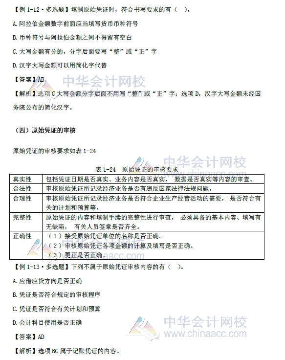 2018年初級會(huì)計(jì)實(shí)務(wù)改革第一章內(nèi)容 會(huì)計(jì)憑證