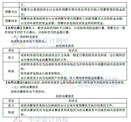 2018年初級(jí)會(huì)計(jì)實(shí)務(wù)改革第8章內(nèi)容 政府會(huì)計(jì)概述