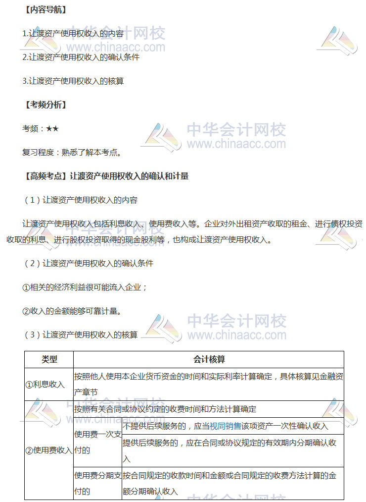 2018年中級(jí)職稱《中級(jí)會(huì)計(jì)實(shí)務(wù)》高頻考點(diǎn)：讓渡資產(chǎn)