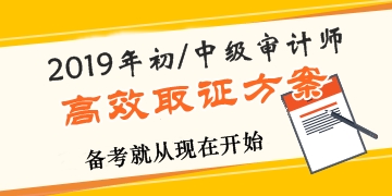 2019年審計師高效取證招生方案上線 早報名早學習！ 