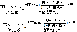 實(shí)現(xiàn)目標(biāo)利潤(rùn)