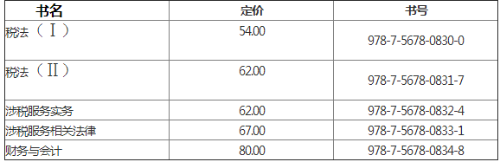 稅務(wù)師考試教材價格