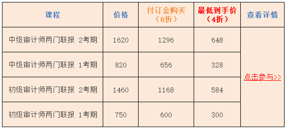 審計師課程單價