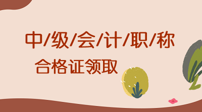 福建2019年中級會計資格證書領(lǐng)取時間