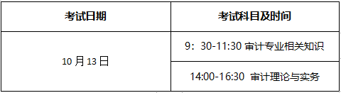 審計(jì)師考試安排