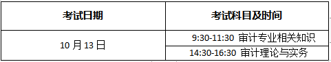 審計(jì)師考試安排