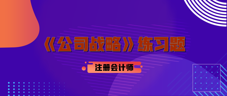 注冊會計師公司戰(zhàn)略練習(xí)題