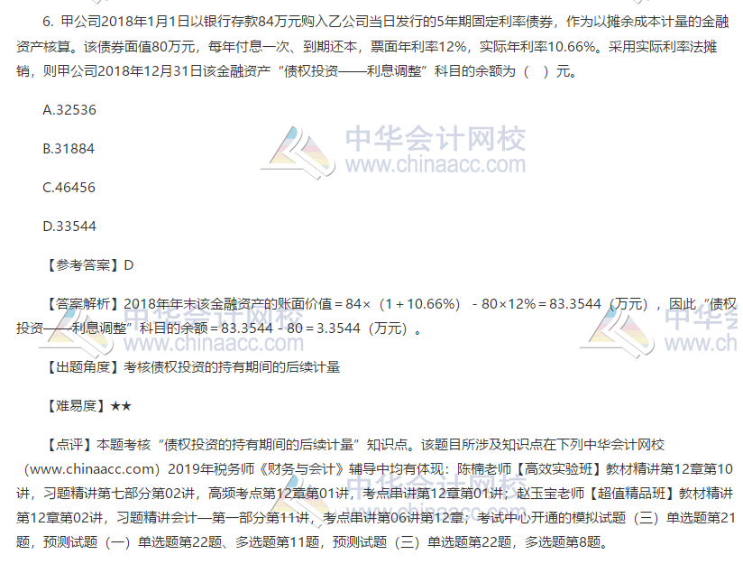 2019年稅務(wù)師財(cái)務(wù)與會計(jì)試題答案