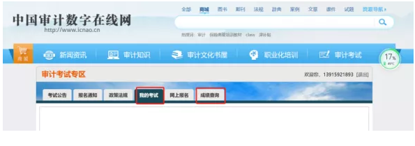 審計(jì)師成績查詢