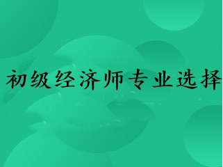 初級經(jīng)濟(jì)師專業(yè)選擇