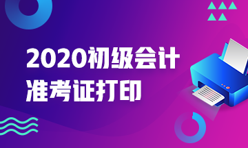 2020年初級會計職稱準考證打印