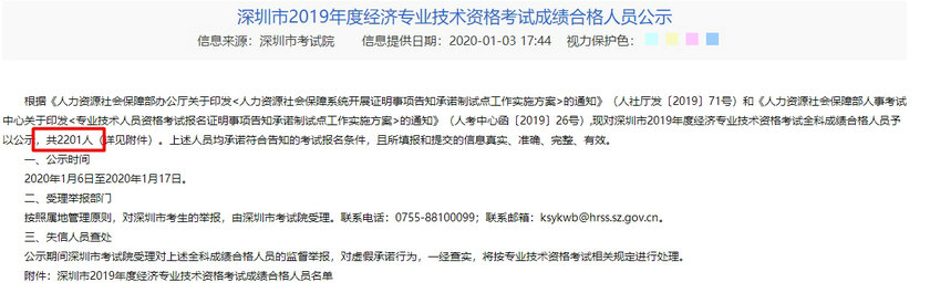 深圳經(jīng)濟師考試合格名單