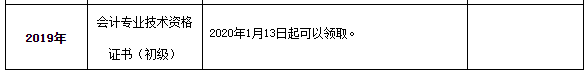 2019年浙江省衢州市初級會計證書領取的通知！