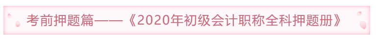 考前模擬題篇——《2020年初級會計職稱全科模擬題冊》