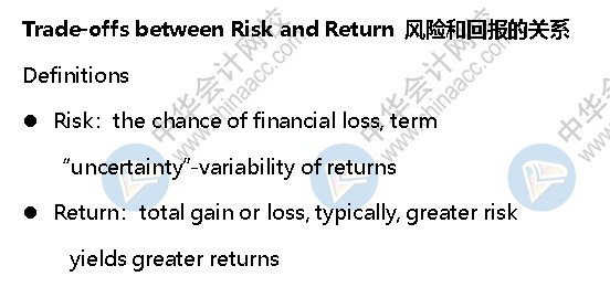 AICPA知識點：風(fēng)險和回報的關(guān)系—定義