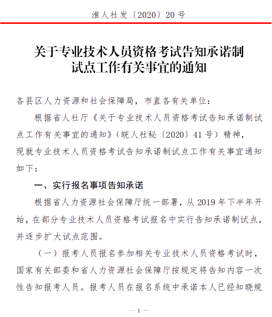 淮南專業(yè)技術(shù)人員資格考試告知承諾制1