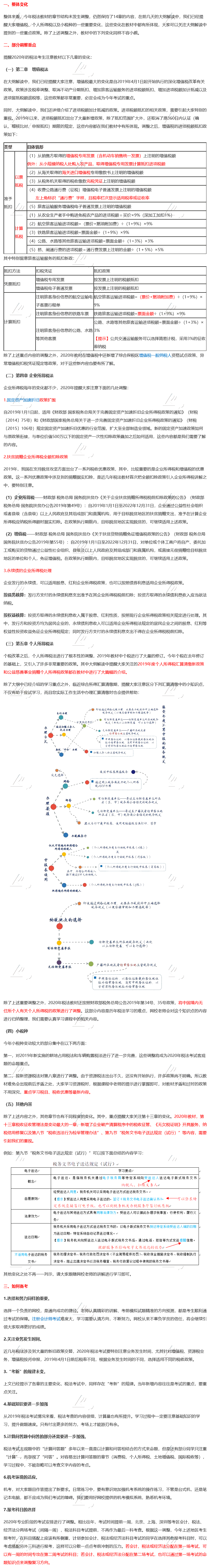 2020年注冊會計師《稅法》教材變動深度解讀