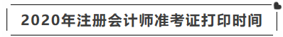 注冊會計(jì)師準(zhǔn)考證打印時(shí)間