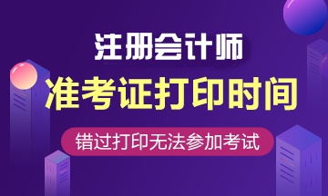 山東2020年cpa準(zhǔn)考證打印時間