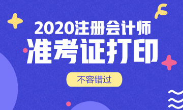 云南2020年注會(huì)準(zhǔn)考證打印時(shí)間