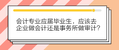 會計(jì)專業(yè)應(yīng)屆畢業(yè)生 應(yīng)該去企業(yè)做會計(jì)還是事務(wù)所做審計(jì)？