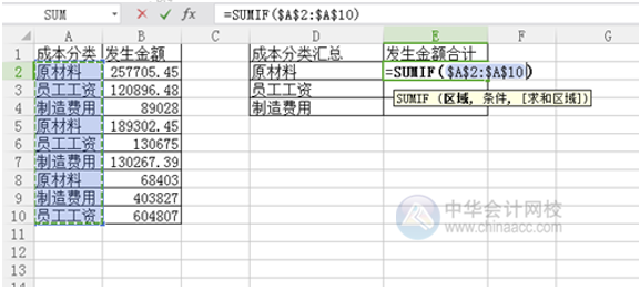 如何使用SUMIF函數(shù)進(jìn)行分類匯總？