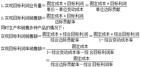 中級會計職稱財務(wù)管理知識點：目標(biāo)利潤分析