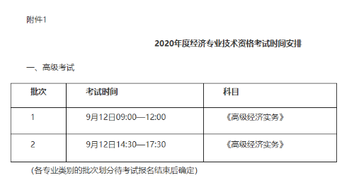 黑龍江2020高級(jí)經(jīng)濟(jì)師報(bào)名時(shí)間