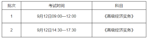 安徽省高級經(jīng)濟(jì)師考試時(shí)間安排