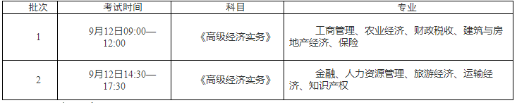 高級經(jīng)濟師考試時間安排