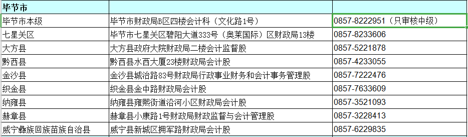 貴州銅仁2020中級會計資格審核地點你知道嗎？