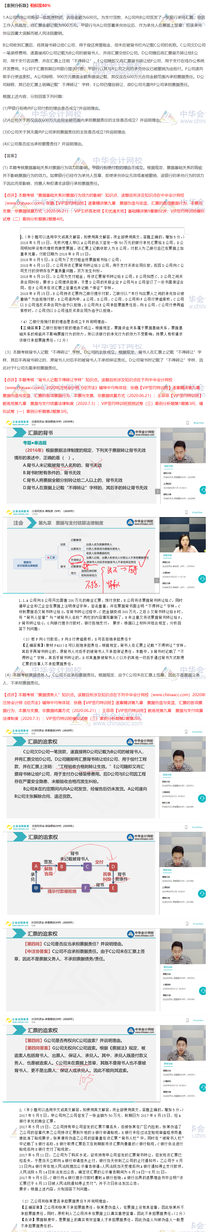 2020注會經(jīng)濟(jì)法VIP簽約特訓(xùn)班考情分析（第一批案例分析題）