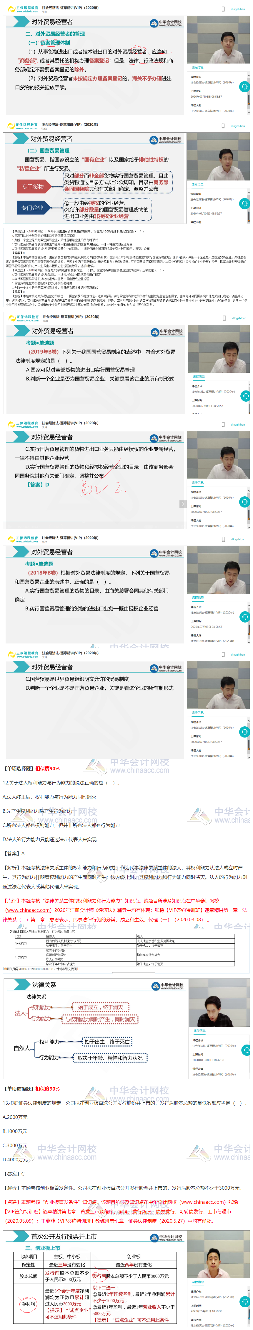 2020注會經濟法VIP簽約特訓班考試情況分析（第二批B卷）