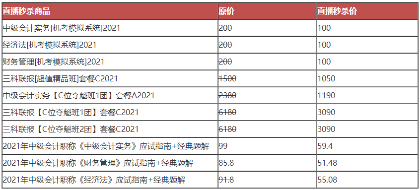 OMG！這有一份中級會計“爽”十一課價表 看完才知多優(yōu)惠！