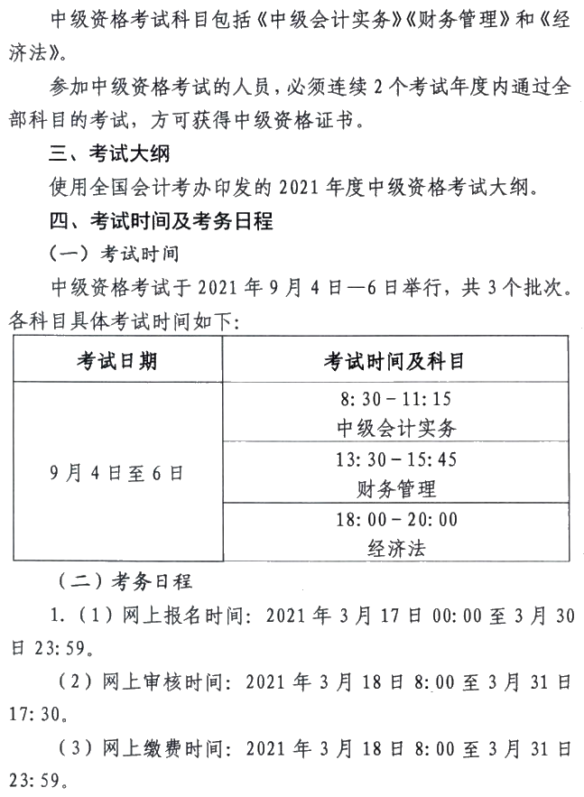 河南平頂山2021年中級會計職稱報名簡章