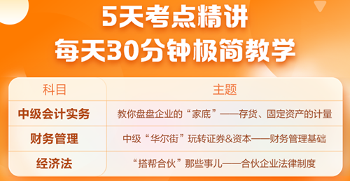 中級會計怎么學(xué)更高效？5天考點串講，拿下27分！